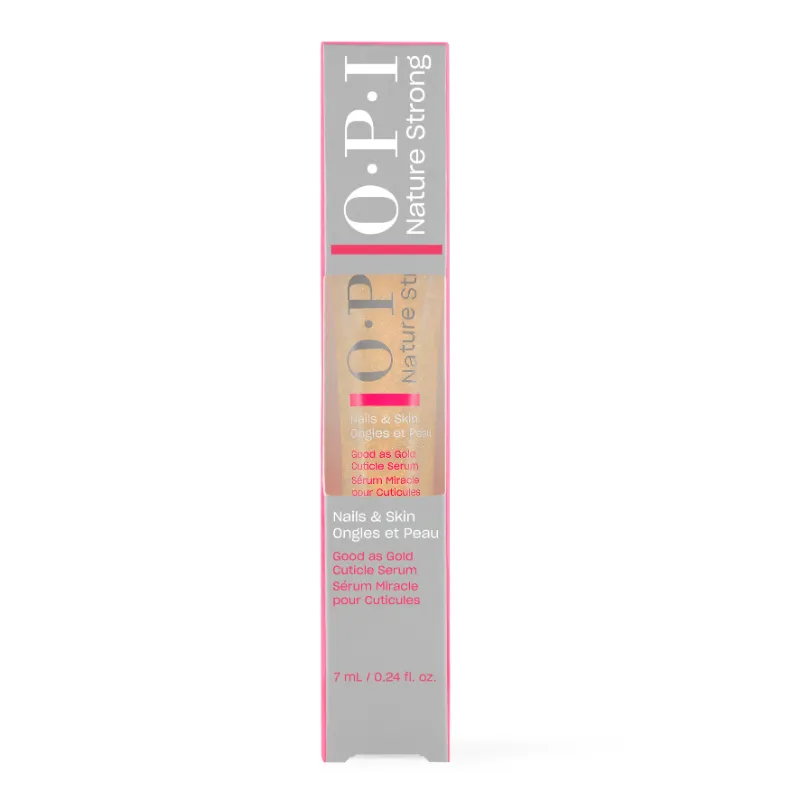 OPI Good as Gold vegan cuticle serum met glycerine voor snelle hydratatie en verzorging van zachte, gezonde nagelriemen.