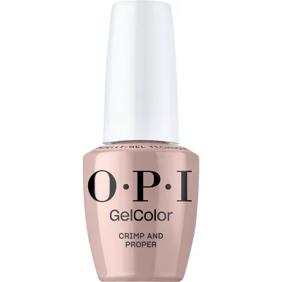 Gellak OPI GelColor Crimp and Proper – een stijlvolle, glanzende grijs-paarse tint voor een moderne, koele look.