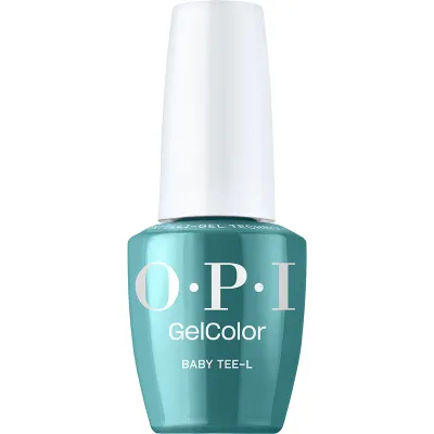 OPI GelColor Baby Tee-L gel polish – a shiny, bright blue for a clean and playful nail look.