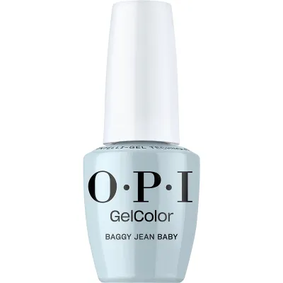 Gellak OPI GelColor Baggy Jean Baby – een trendy denimblauwe tint met een glanzende finish