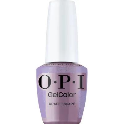 Vernis gel OPI Grape Escape, couleur violette scintillante avec finition pailletée, gel parfait pour un look ludique et envoûtant.