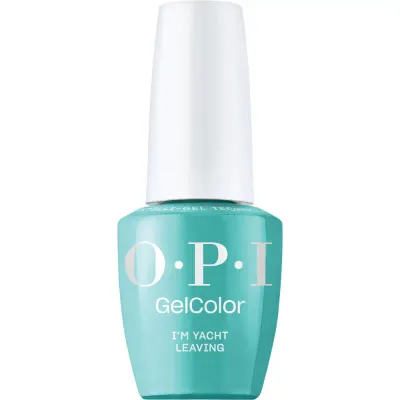 Vernis gel OPI I'm Yacht Leaving, couleur bleu-vert avec finition brillante, gel parfait pour un look frais et vibrant.