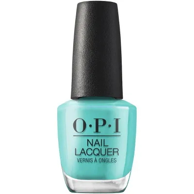 Turquoise, glans, OPI nagellak “I’m Yacht Leaving” – levendige turquoise tint met glossy afwerking.