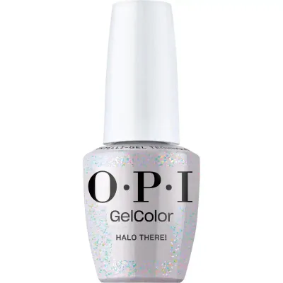 OPI Halo There! gray gel polish with shimmer finish. Semi-permanent nail polish in an elegant gray shade with sparkling shimmer, perfect for a refined and modern look.