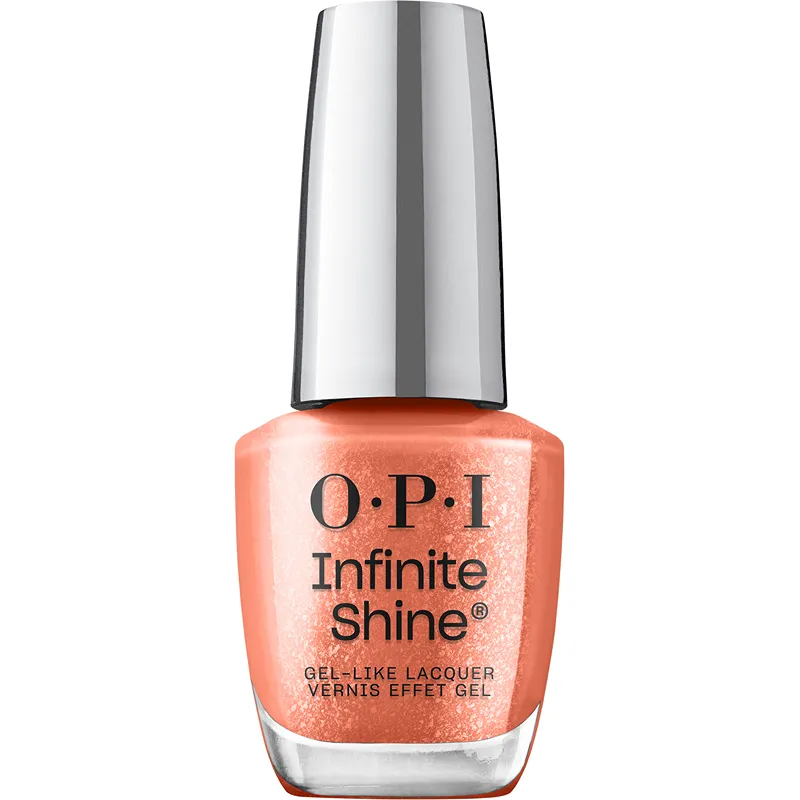 OPI Infinite Shine Knee High Stock-Blings – abrikoos glinstertint met gelglans en langdurig effect, zonder lamp.