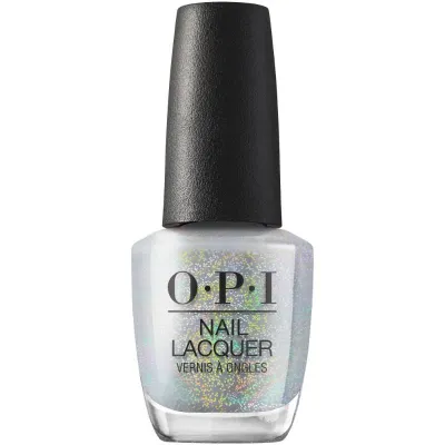 OPI Vernis classique argentée avec finition pailletée, I Can-certainly Shine. Parfaite pour un look de ongles scintillant et glamour.