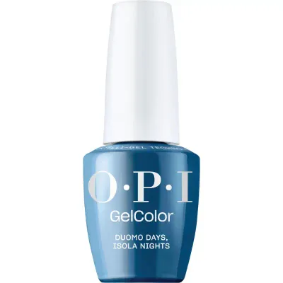 OPI Duomo days, isola nights blauwe gellak met glansafwerking. Semi-permanente nagellak in een prachtige blauwe tint met een langdurige glans.