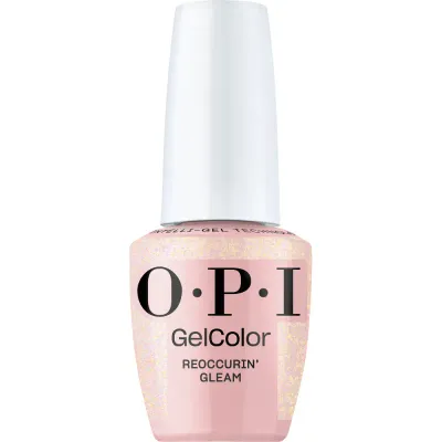 Reoccurin' Gleam - GelColor - 15ml OPI gel polish Reoccurin' Gleam, vibrant pink color with a glitter finish, perfect gel polish for a playful and radiant look.