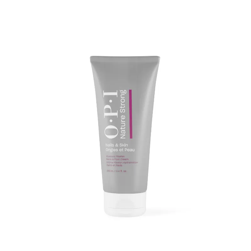 OPI vegan hand and cuticle cream with 97% natural ingredients, shea butter and oils for soft, hydrated skin.