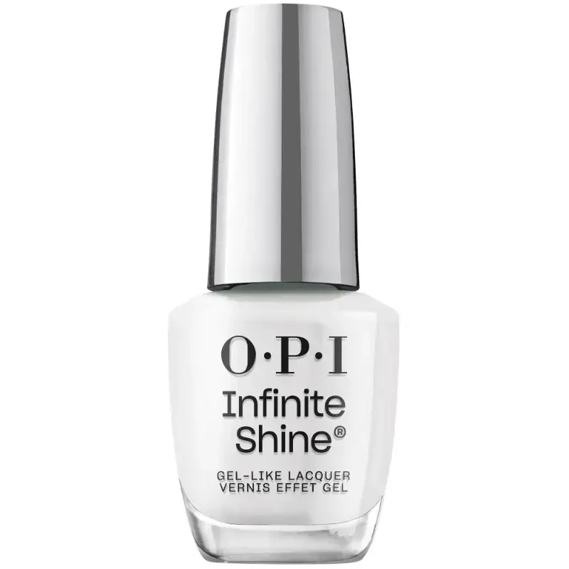 OPI Infinite Shine Funny Bunny – langhoudende witte nagellak met glanzende finish, geen lamp nodig.