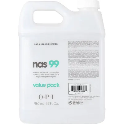 Dégraissant pour ongles OPI recharge 960 ml, adapté aux vernis gel, gels et vernis classiques, usage professionnel en salon.
