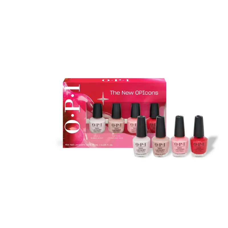 Mini-Pack Vernis The New OPIcons 4 x 3,75ml ouvert avec quatre teintes iconiques