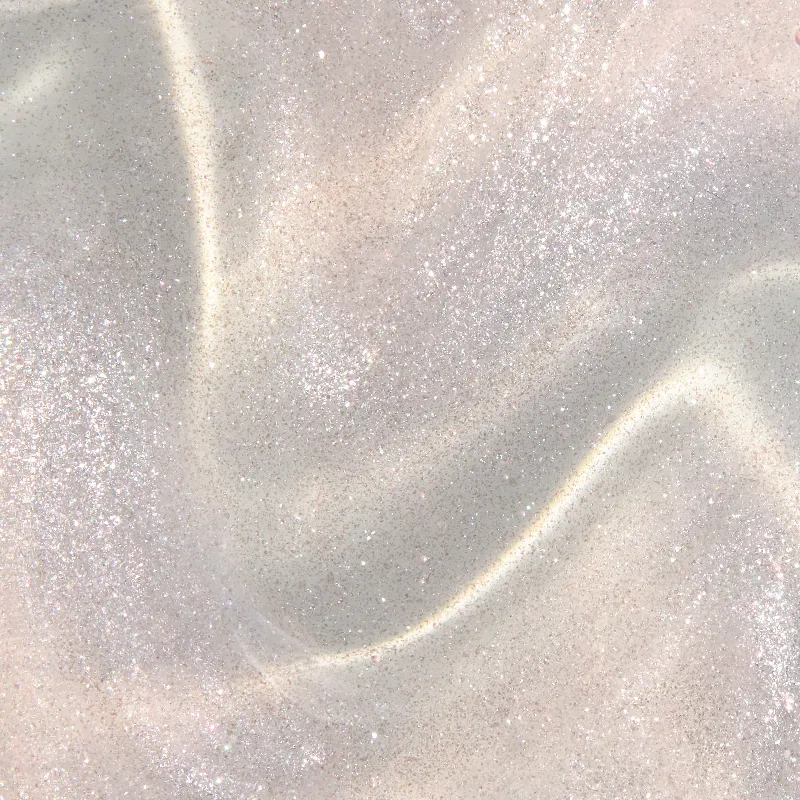Swatch of OPI Infinite Shine Glass Me Anything with sheer finish and ultra-fine silver shimmer
