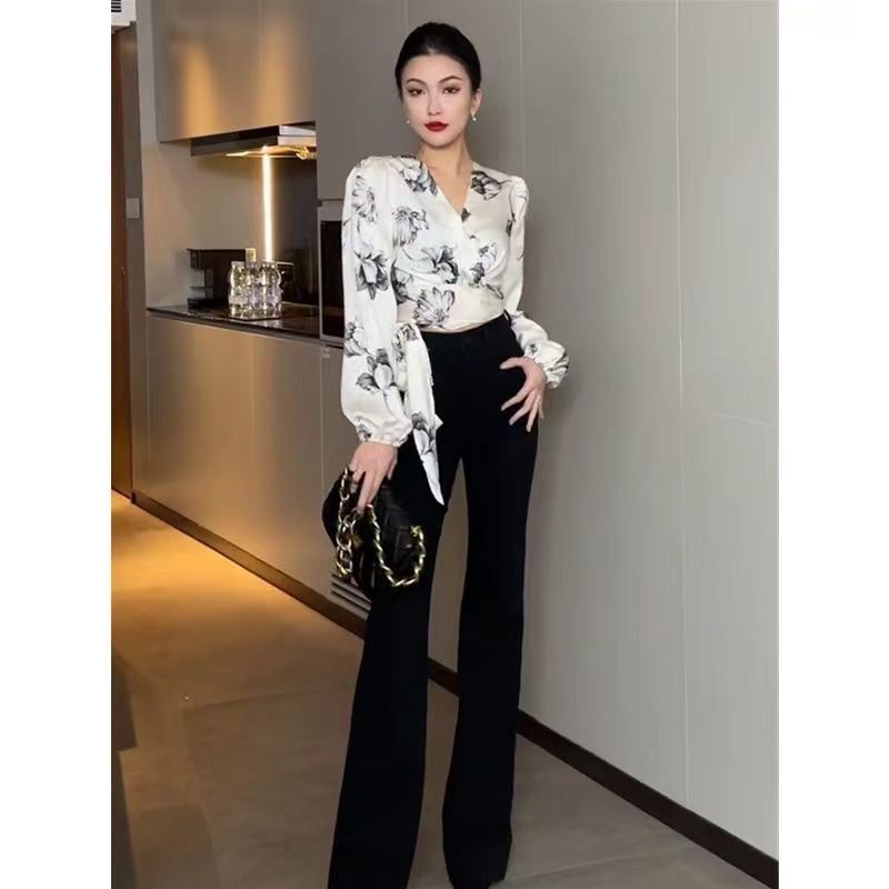 Chemise en mousseline de soie, élégante, Chic,  pour femmes,