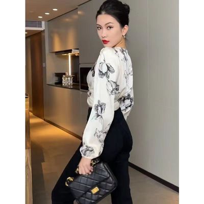 Chemise en mousseline de soie, élégante, Chic,  pour femmes,