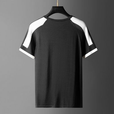Été Nouveau T-shirt Court Mode Décontractée Chemise Tricotée À La Mode À Manches Courtes T-shirt À Manches Courtes Col Rond Pour Hommes Simple Et Confortable