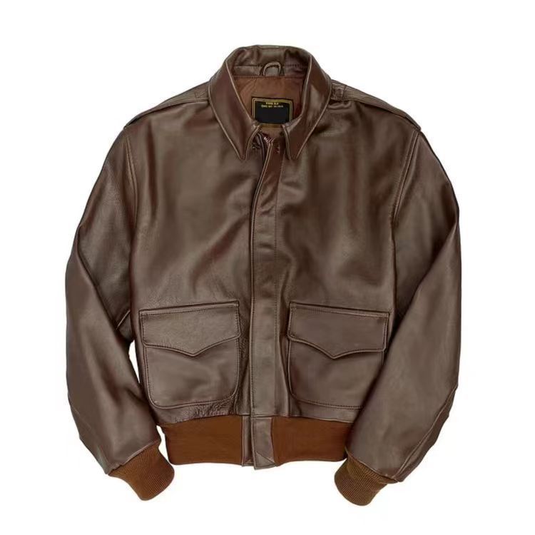 Spot AliExpress Station indépendante souhait US Air Force couleur unie revers décontracté hommes veste en cuir 6674
