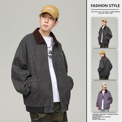 Veste d&amp;#039;outillage japonaise pour hommes, Vintage, haut à revers de montagne, veste décontractée assortie avec tout, vêtements pour hommes, automne