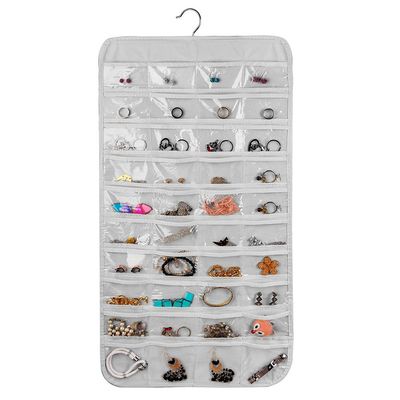 Sac suspendu à bijoux Double face, carte de visite, carte de membre, rangement de petits objets