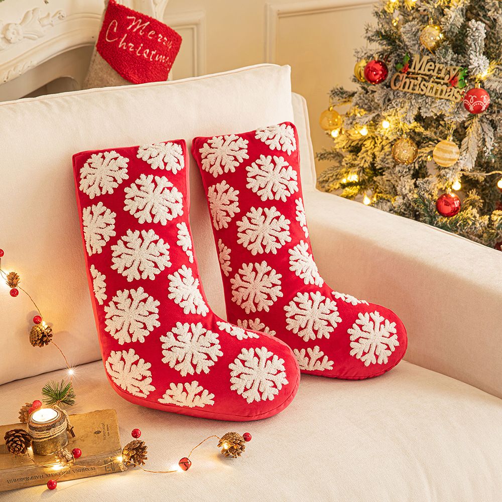 Oreiller chaussettes de noël créatif, décoratif pour canapé de salon américain, arbre de noël, flocon de neige, coussin en peluche mignon, nouvelle collection