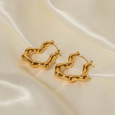 INS Style français avec tempérament boucles d&amp;#039;oreilles en acier titane plaqué or 18 carats en acier inoxydable