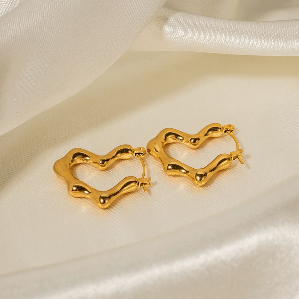 INS Style français avec tempérament boucles d&amp;#039;oreilles en acier titane plaqué or 18 carats en acier inoxydable