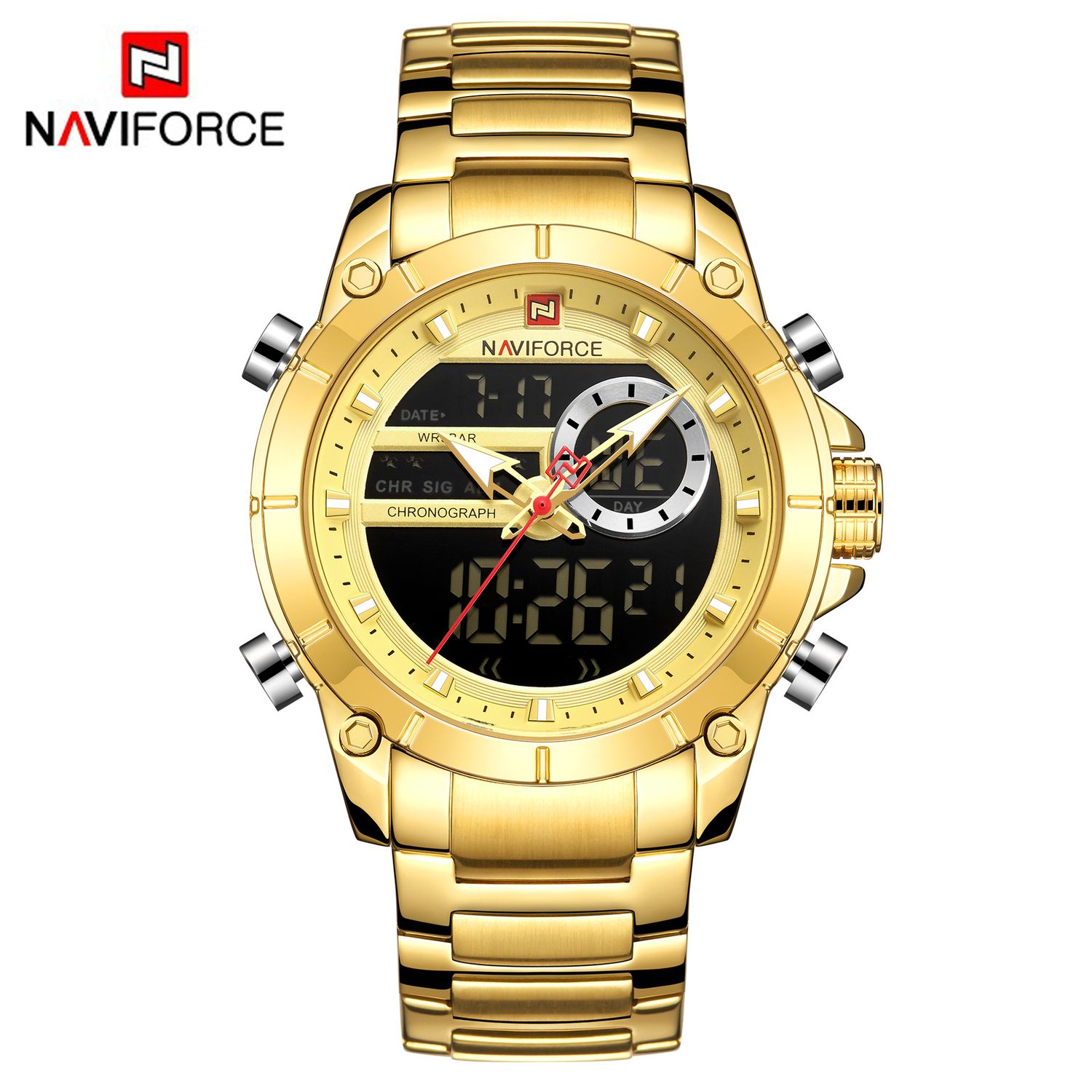 NAVIFORCE Lingxiang 9163 nouvelle montre pour hommes bracelet en acier Date affaires décontracté étanche pointeur montre à Quartz