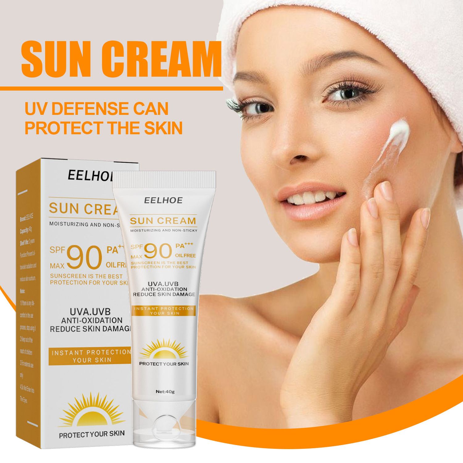 EELHOE Crème Protectrice Hydrate le visage, le corps et la protection de la peau sans faux blanc été rafraîchissant sans gras