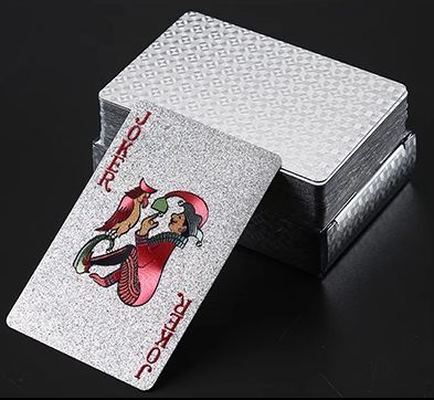 Cartes à jouer en feuille d&#39;or cartes à jouer publicitaires en or métallique
