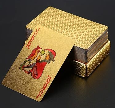 Cartes à jouer en feuille d&#39;or cartes à jouer publicitaires en or métallique