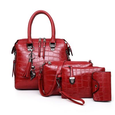 Sac pour femmes 2023 nouveau urbain Simple mode à la mode épaule bandoulière Portable motif Crocodile mère sac quatre pièces ensemble sac pour femmes