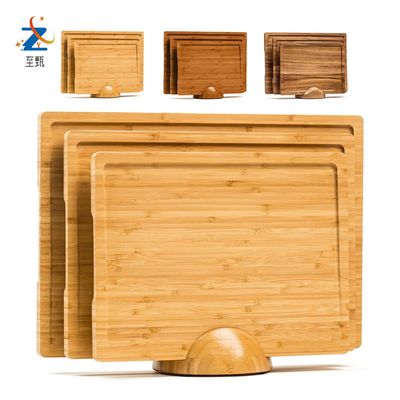Ensemble de planches à découper en bambou avec support, rangement sur support pour planche à découper, beau et pratique