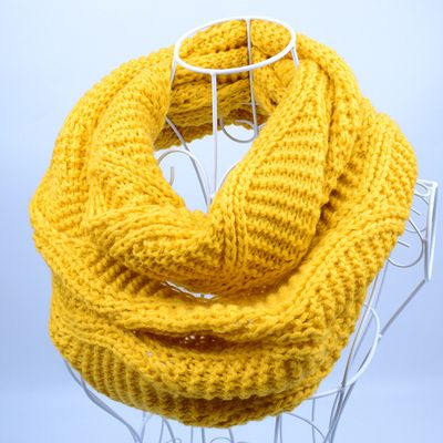 Écharpe en laine tricotée, couleur unie,