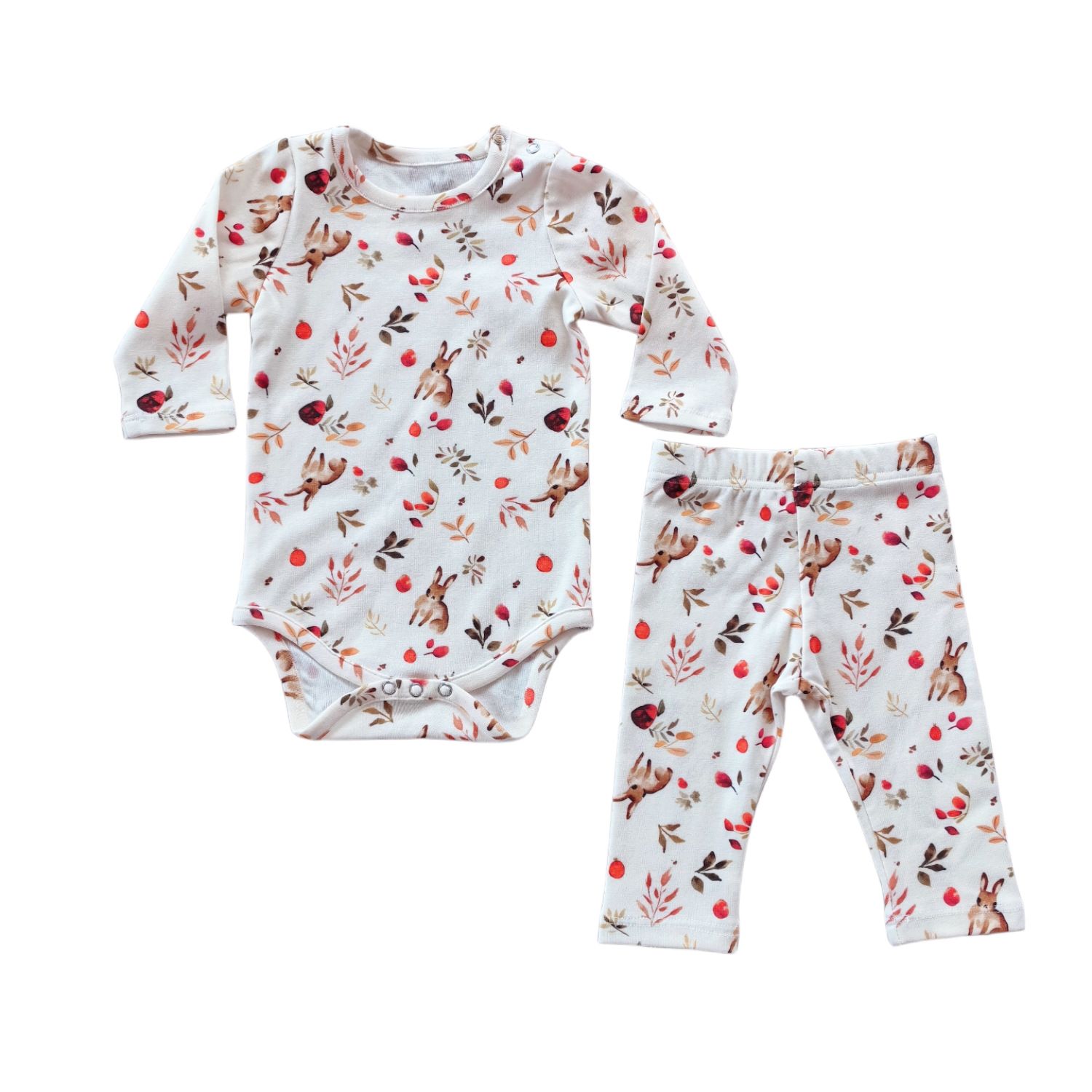 Nouveau bébé imprimé sac gros vêtements Leggings ensemble coton bébé combinaison florale à manches longues costume d&amp;#039;escalade, Suitable for height: 59cm, Color: Rabbit princess