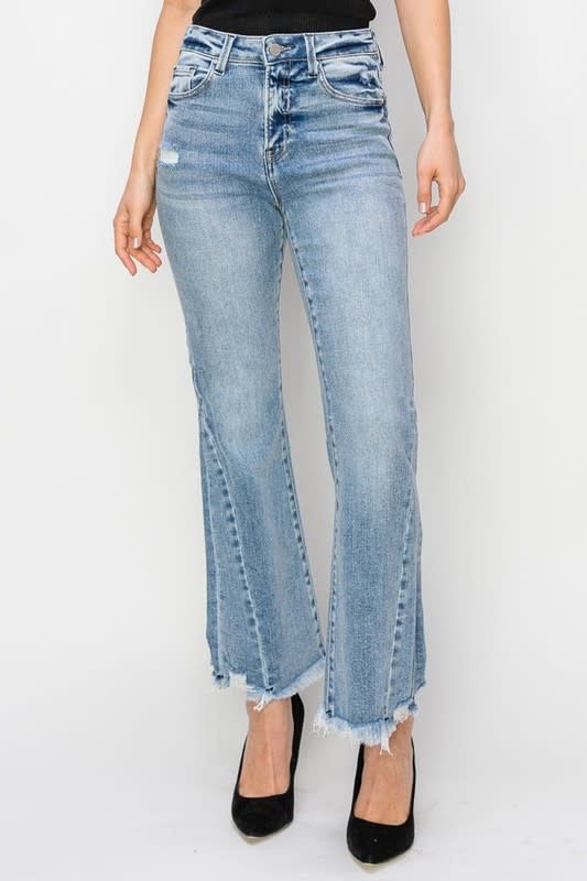 Risen HR Crop Flare Side Seam Denim