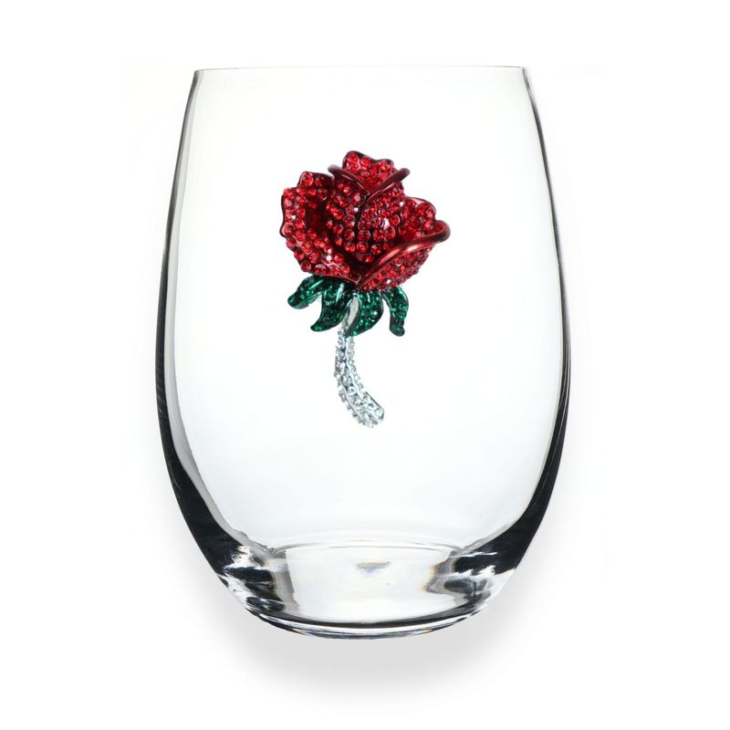 Queens Jewels Stemless Glass Rose