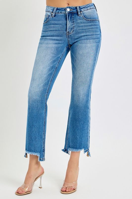 Risen Tummy Control Mid Rise Light Denim