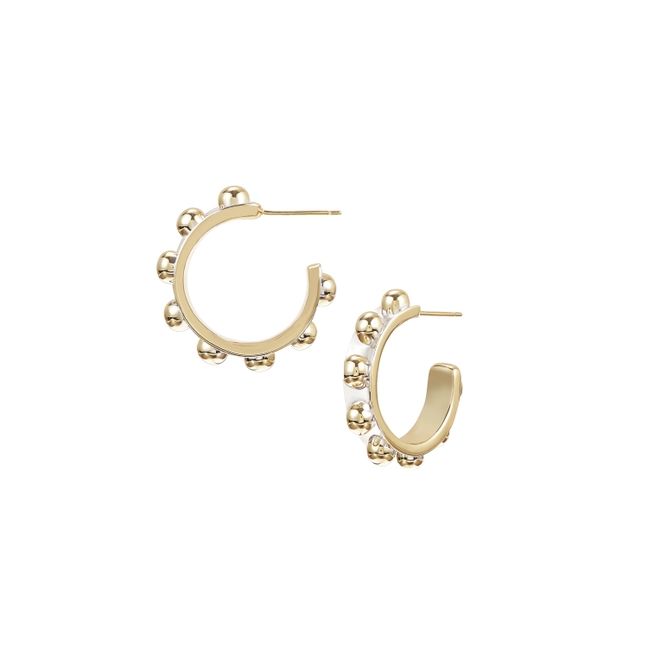 Natalie Wood Enchanted Mini Beaded Hoop Silver/Gold