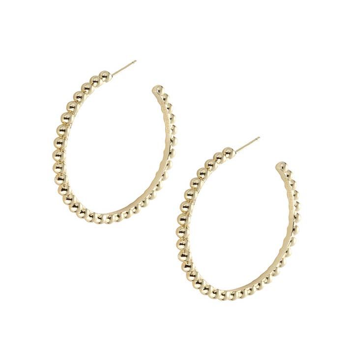 Natalie Wood Beaded Gold Hoop Earring