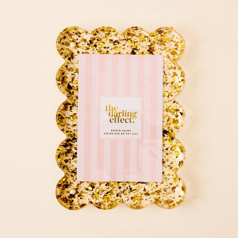 Darling Gold Confetti Scallop Frame