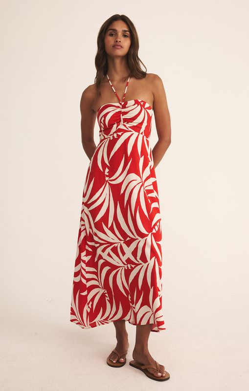 Z Supply Elodi Vacances Cabana Red Midi Dress