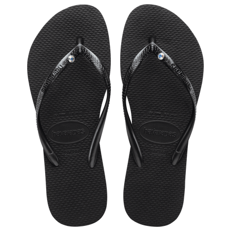 Havaianas Slim Crystal  BLACK Sandal 