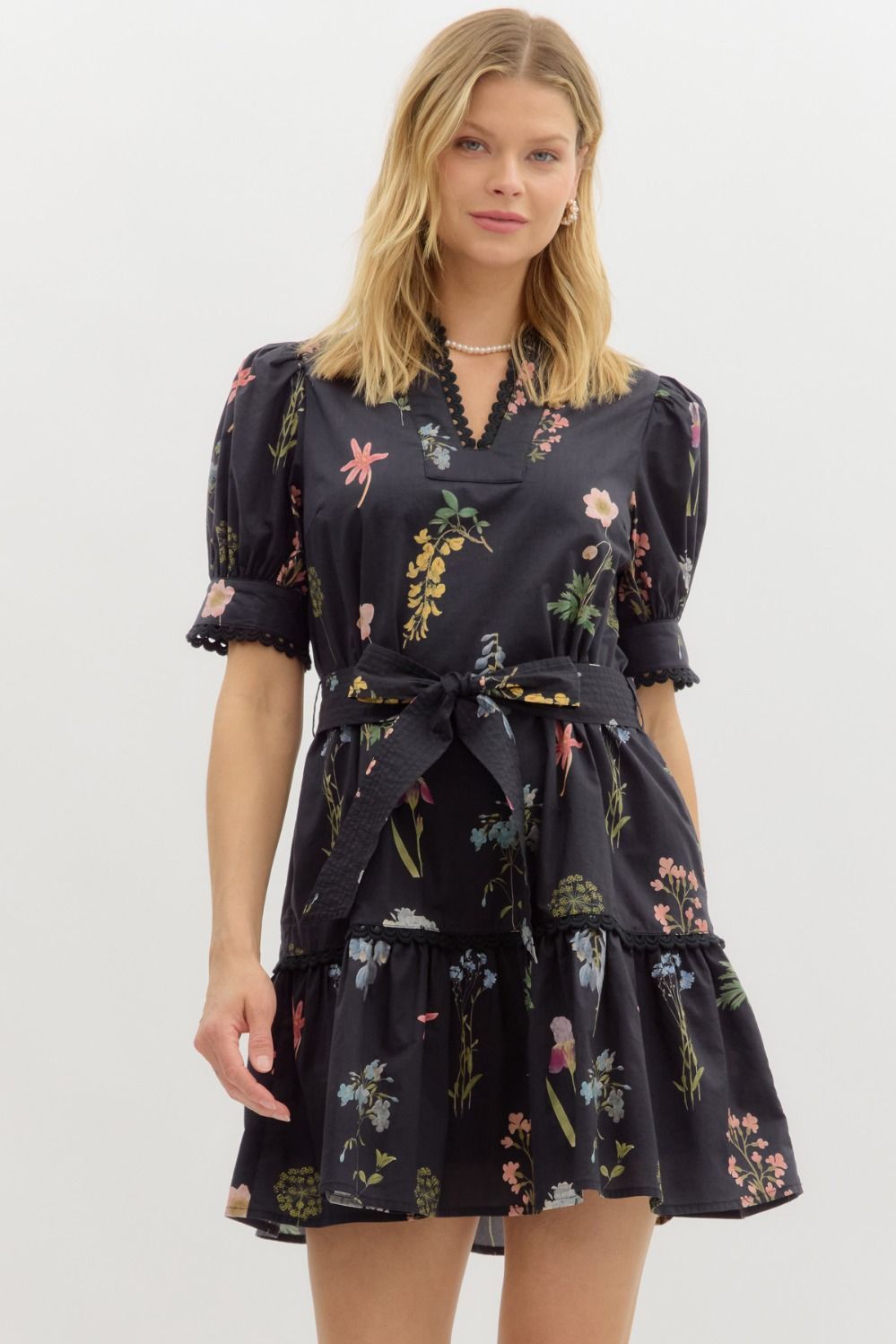 Entro Black Multi Floral Dress