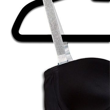 Strap Its White Plunge Clear Crystals Bra
