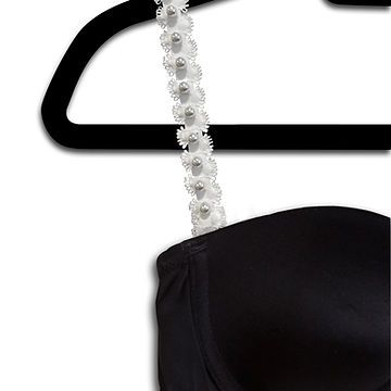 Strap Its White Plunge White Pearls Bra