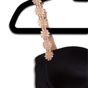 Strap Its Nude Plunge Nude Flowers Bra