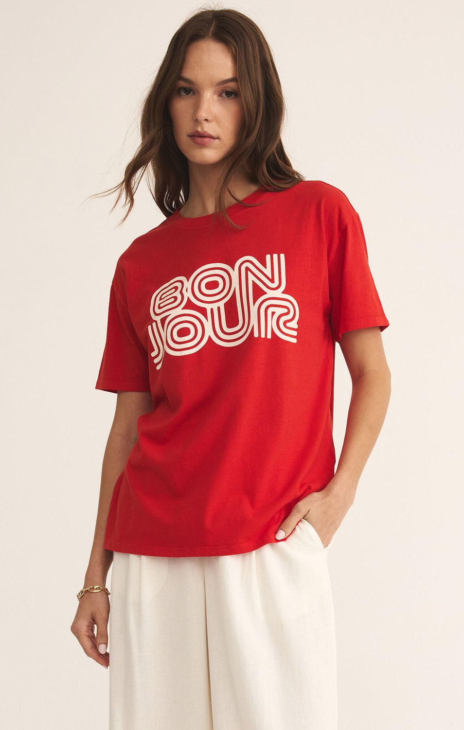 Z Supply Bonjour Boyfriend Tee