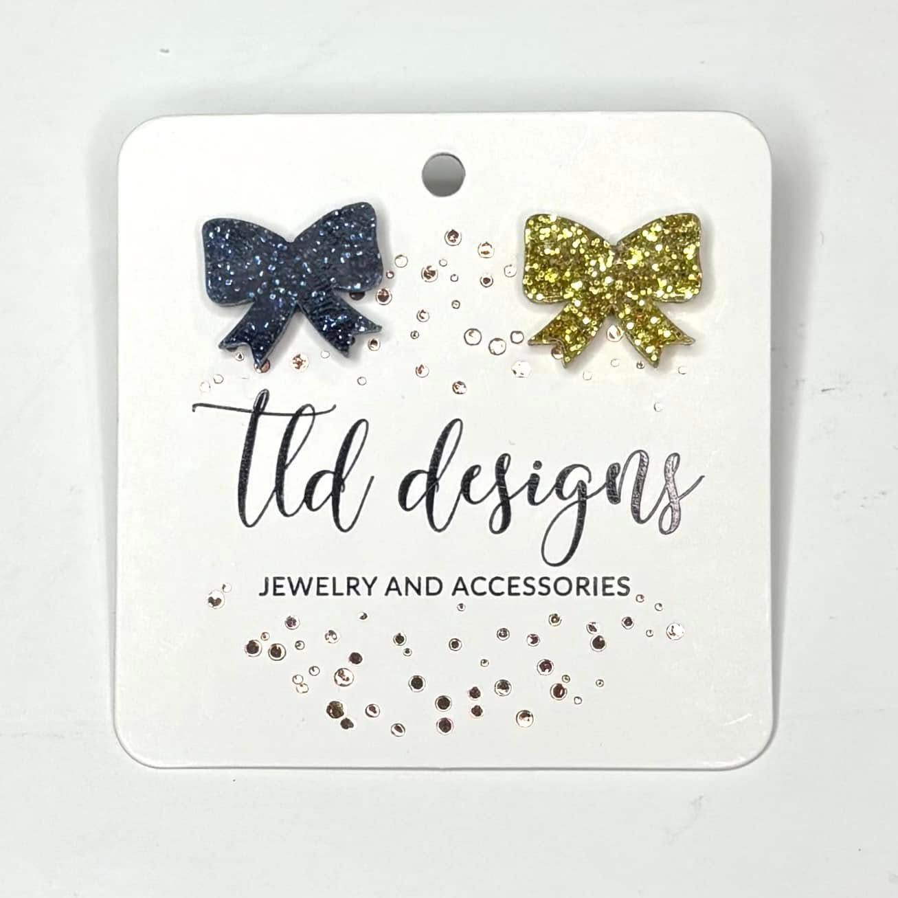 TLD Navy Bow Studs