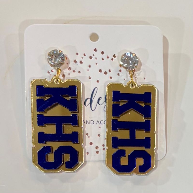 TLD KHS Gold/Navy Mirror Earring