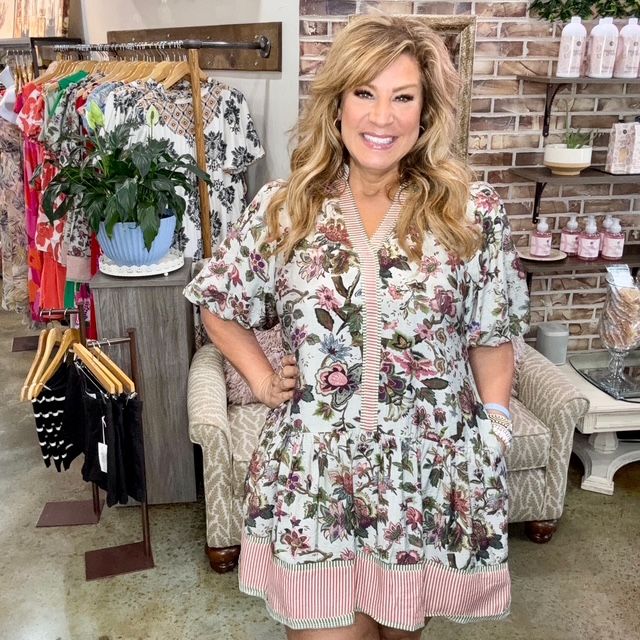 THML Sage Green Floral Dress